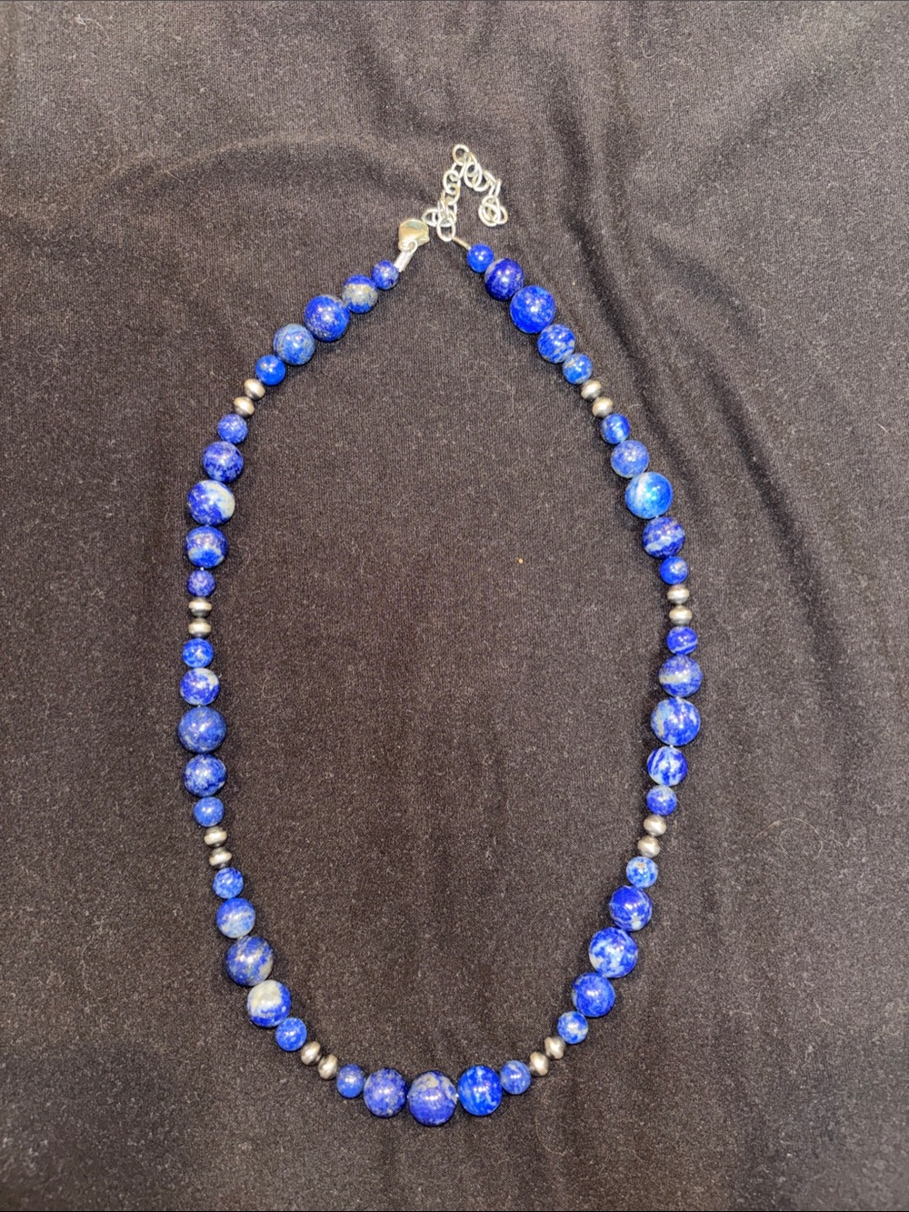 Lapis Blue and Navajo Pearl Necklace - Women Jewelry
